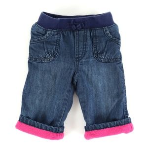 OLD NAVY lined denim, girl's size 6-12M